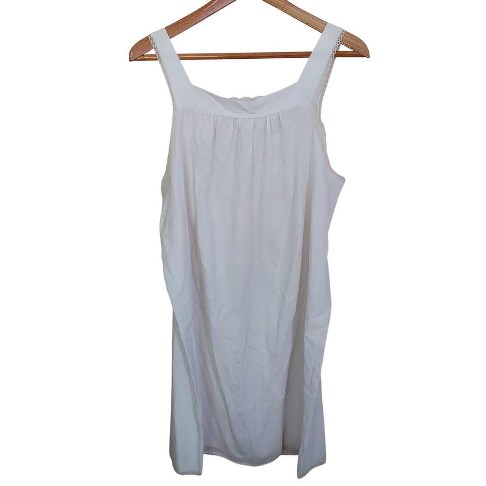Vtg Deena White Eyelet Lace Nightgown Sleepwear L Made in USA Cottage Farm - Picture 3 of 6